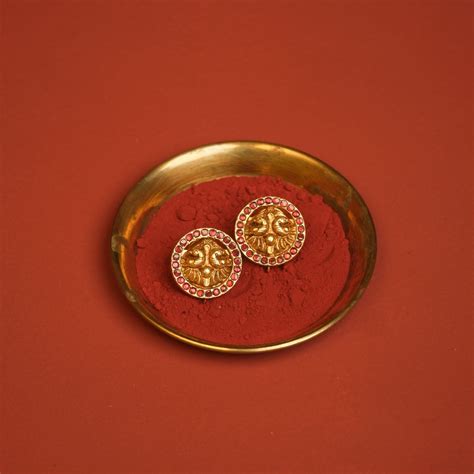Gargi Earrings 92.5 Silver Ruby Kundan Stud Earrings Chennai