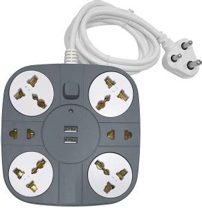 M Mapon Fashion Multiplug Extension Board with 6 Outlet and 2 USB ...