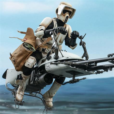 SCOUT TROOPER AND SPEEDER BIKE Set By Hot Toys