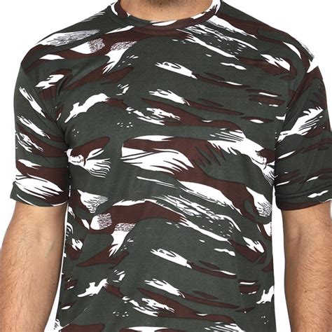 Miltia Military Camouflage Men Round Neck Multicolor T Shirt