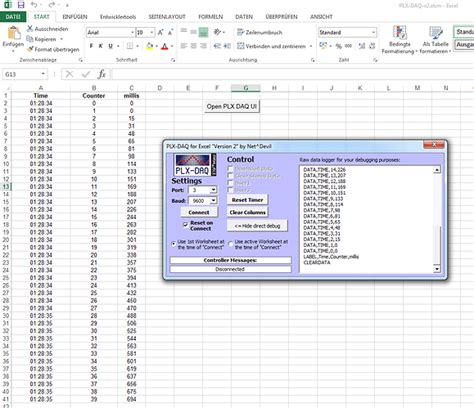 PLX DAQ V2 Arduino 的图像结果