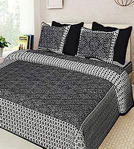 Queenie Prime Collection Pack of 1 Double Bedsheet with 2 Pillow Covers ...