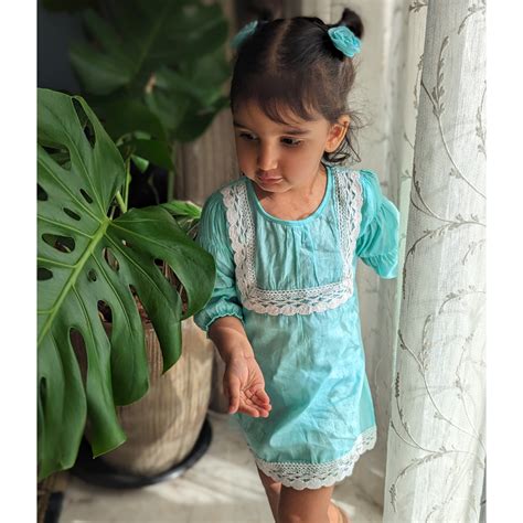 Cotton Malmal Dress | Blue Skies | 0 -12Y – Tura Turi