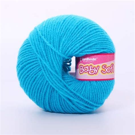 Vardhman Blue Baby Soft Acrylic Knitting Wool Blue 150 Grams. Soft Wool ...