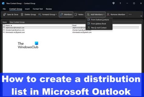 Image result for Outlook Email List Tutorial