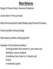 Image result for Mass Balance Examples