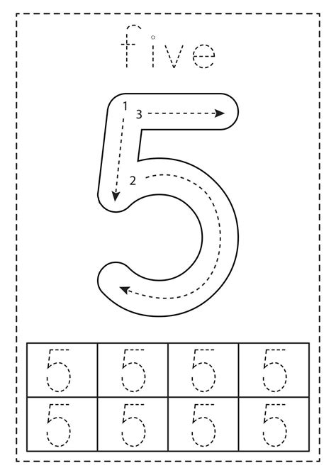 Fun Number Tracing for 5 Year Olds: Skills Builder!