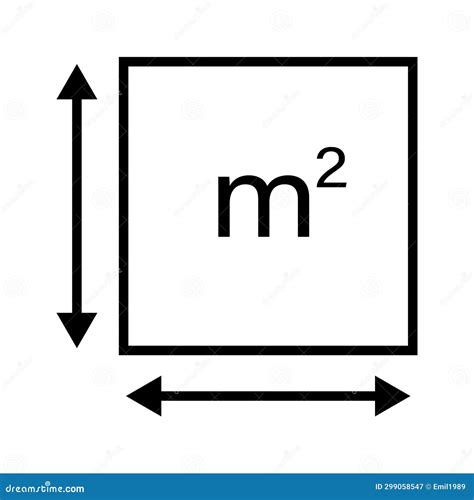 M2 Square Meter Icon with Arrows. Stock Vector - Illustration of house ...