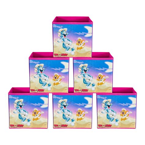 PrettyKrafts Tom and Jerry Fabric Toys Organizer Storage Box for Kids ...