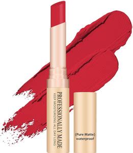 MYEONG Warm Red Shade Lips Non-Transfer Matte Lipstick - Price in India ...