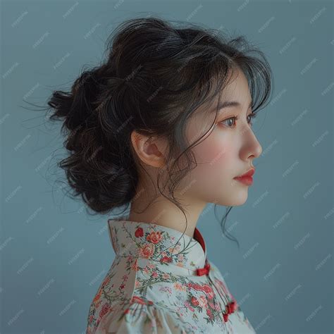 Premium Photo | Beautiful Chinese Girl in Side Profile Pose