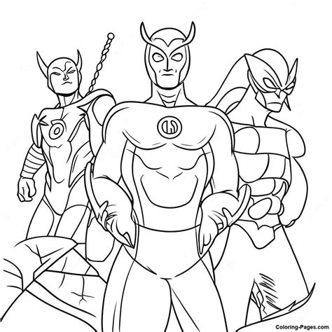 Blue Beetle With Friends Coloring Page | Coloring-Pages.com