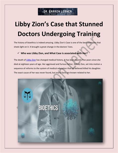 PPT - Libby Zion’s Case that Stunned Doctors Undergoing Training ...