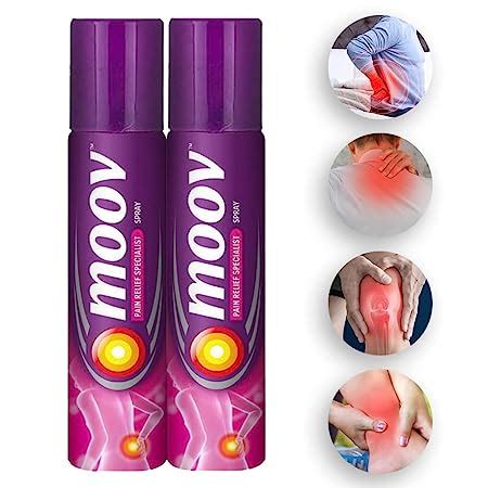 Moov Fast Pain Relief Spray - 80g (Pack of 2) | Suitable for Back Pain ...