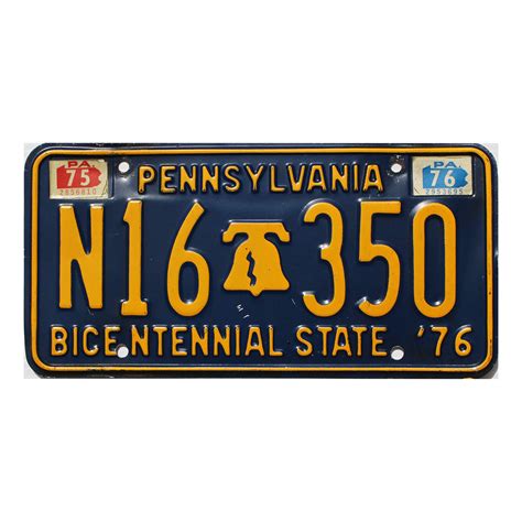 1976 Pennsylvania Bicentennial License Plate #N16350 | USA