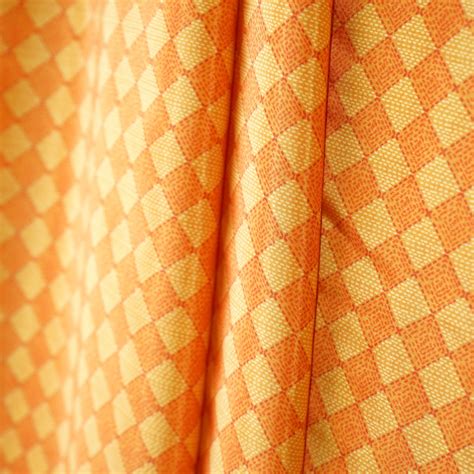 Orange Check Box Print Crepe Fabric 17545 – TradeUNO Fabrics