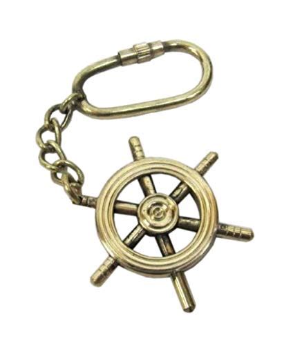 Buy Decorative Brass Ship Steering Wheel Keychain handicrafts Product ...
