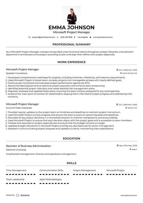10+ Microsoft Project Manager Resume Samples & Templates for 2026