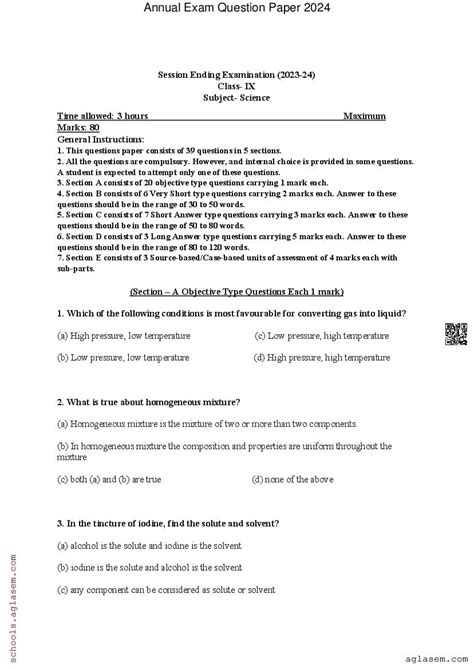 Image result for Science Question Paper Class 9