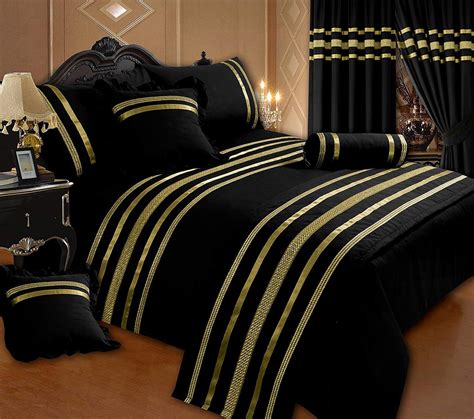 Ambiance Home Glamour Black With Gold Trim, King Size Bed Duvet/Quilt ...
