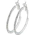 Shining Jewel - By Shivansh Austrian Crystal And Cz Silver Plated Hoop ...