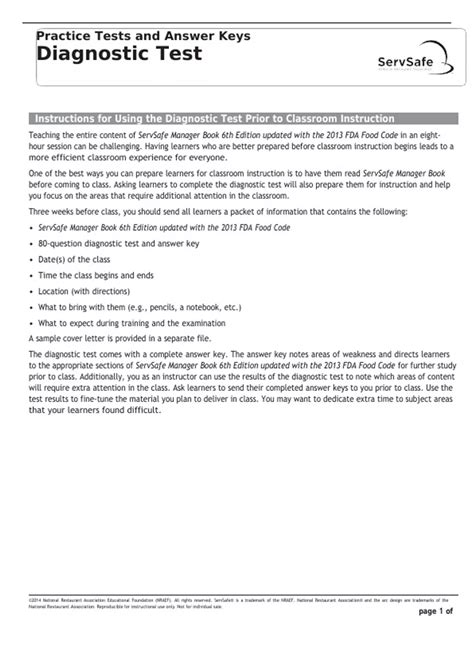 Image result for ServSafe Answer Key