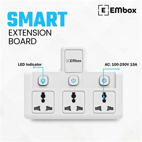 Electric Socket - EMBOX Multi Plug Socket with 3 Universal Sockets ...
