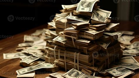 Stack of money on the table, concept background, AI Generated 33520048 ...