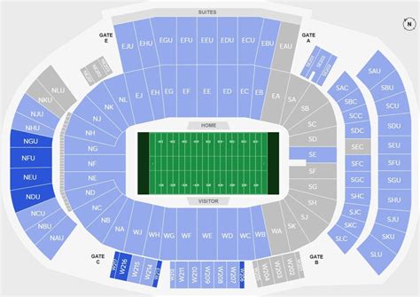 Beaver Stadium Seating Chart with Rows and Seat Numbers