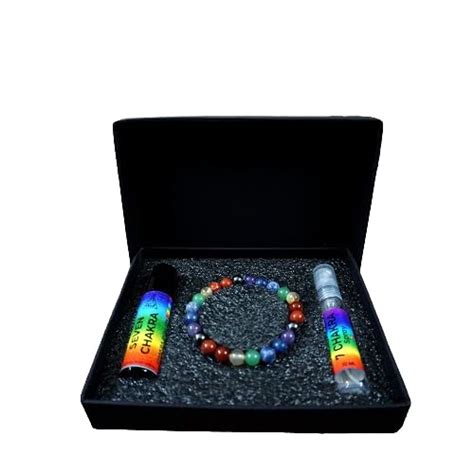 7 Chakra Balancing Kit | Bracelet, Essential Oil (Roll On) and Spray ...