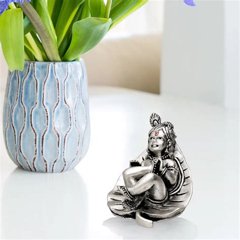 Bal Krishna In Leaf - Antique Silver Idol – RANKA JEWELLERS PC PRIVATE ...