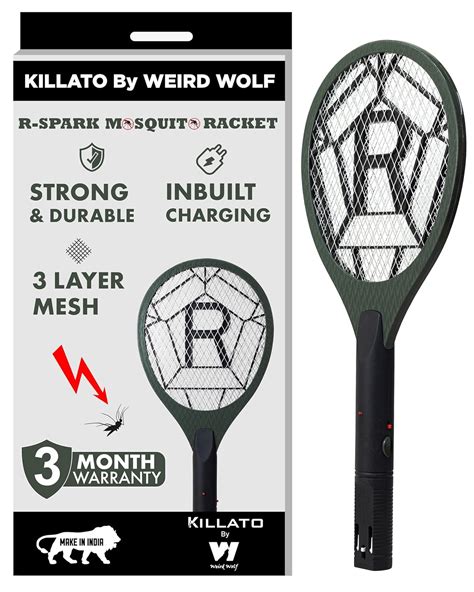 Killato Heavy Duty Mosquito Racket Bat | Rechargeable Electric Fly ...