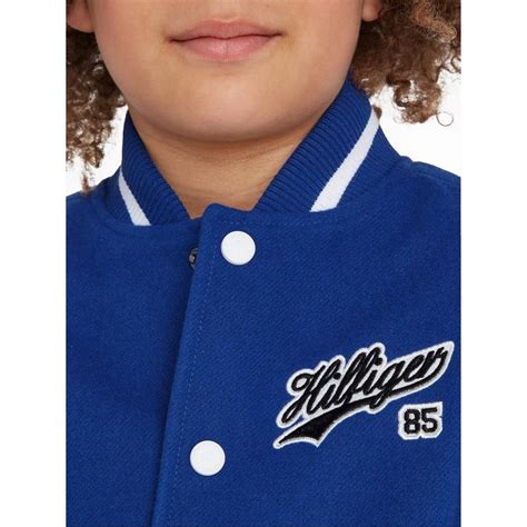 Tommy Hilfiger Unisex Kids Zip-Off Sleeves Wool Varsity Jacket | Sports ...