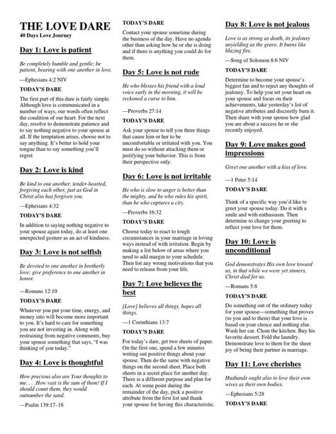 The Love Dare Challenge | Love dare, Marriage life, Marriage advice