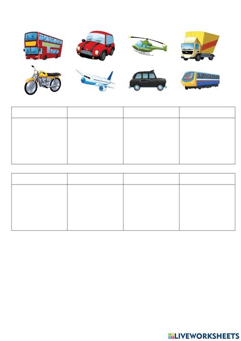 Transportation Vehicles Worksheet 的图像结果