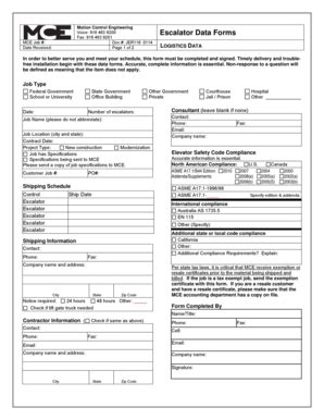 Fillable Online JER116 0114 Escalator Survey Form - Motion Control ...