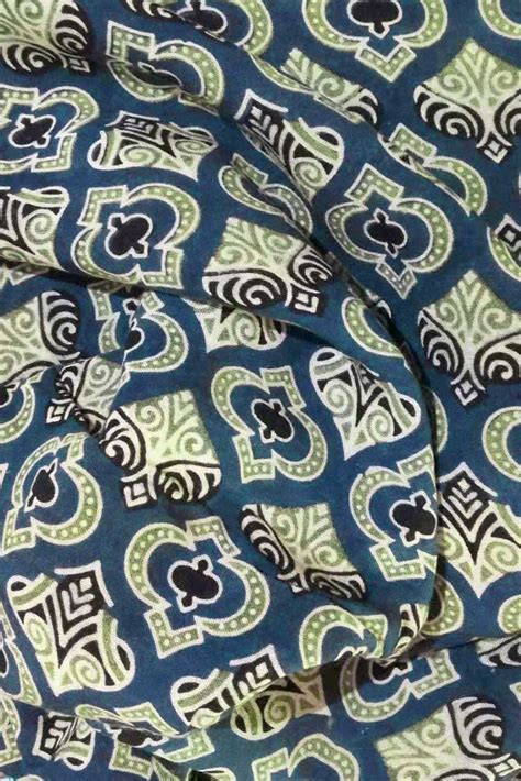 Ajrakh Block Printed Rayon Cut ( blouse) Fabric – India1001.com