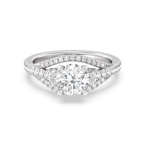 Side Stone Bridge Accent Engagement Ring – WithClarity India