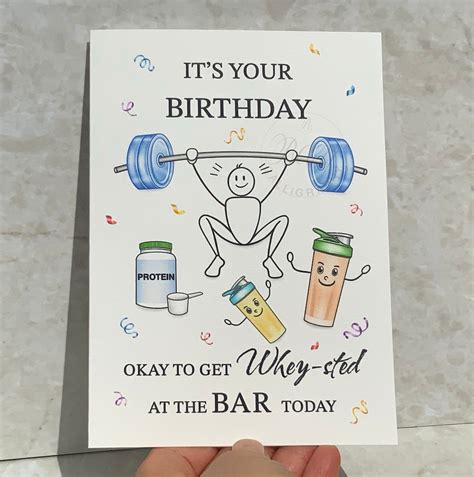 Funny Gym Card, Workout Birthday Card, Gym Birthday, Gym Buddy, Weight ...