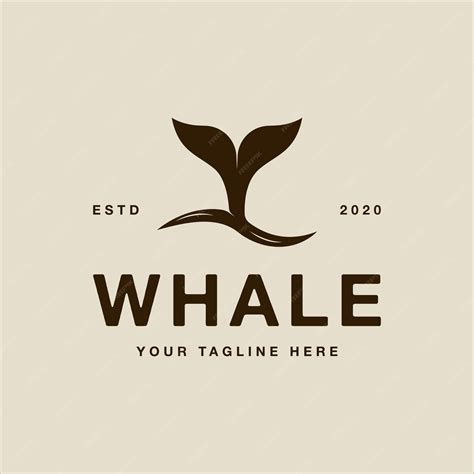 Whale tail logo vintage wektor ilustracja szablon ikona projekt ...