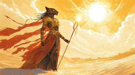 A powerful and regal illustration of Sekhmet the Egyptian Goddess of ...