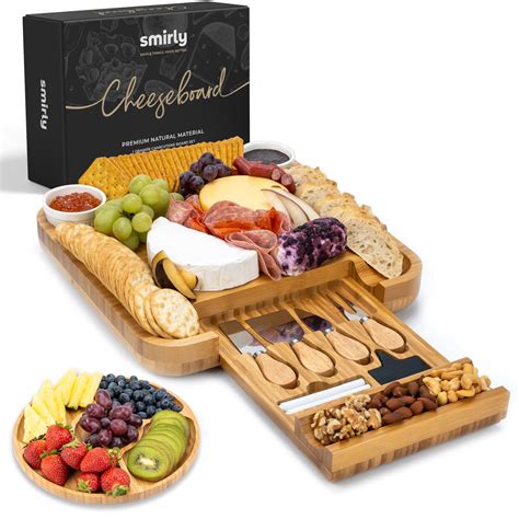 SMIRLY Charcuterie Boards Gift Set: Charcuterie Board Set, Bamboo ...