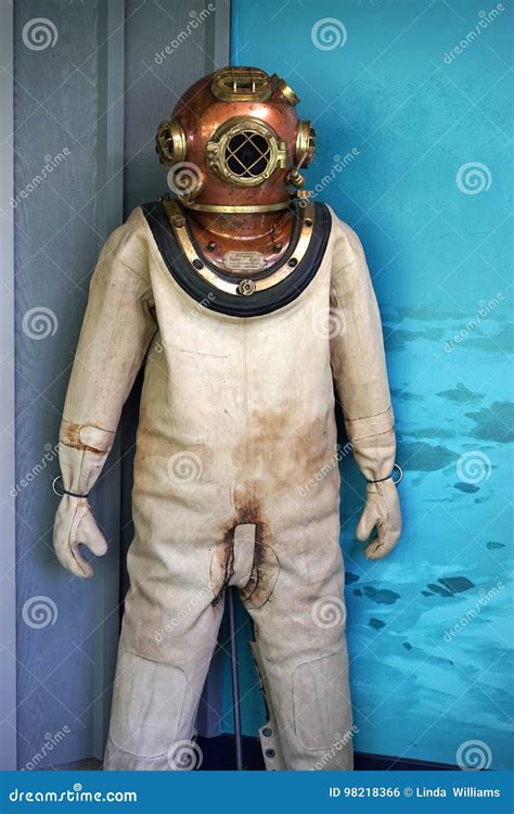 Antique Deep Sea Diving Suit Stock Photo - Image of bodysuit, garment ...