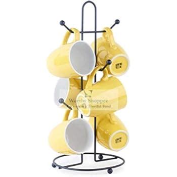 Buy Worthy Shoppee Tea Cup Stand Mug Holder Wrought Iron Heavy Quality ...