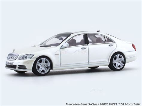 Mercedes-Benz S-Class S600L W221 white 1:64 Motorhelix diecast scale ...