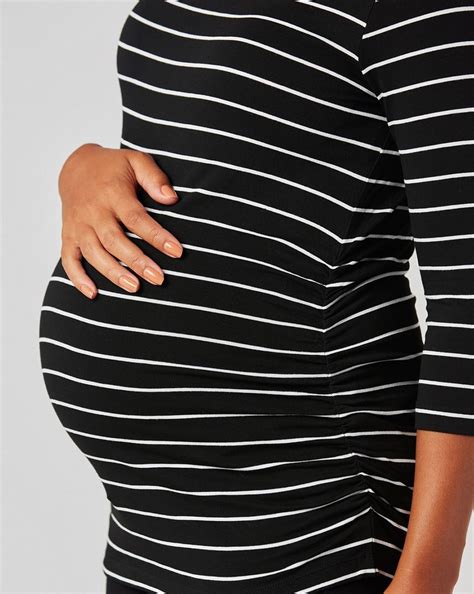 Buy Black Striped Maternity T-Shirt Online at Best Price | Mothercare India