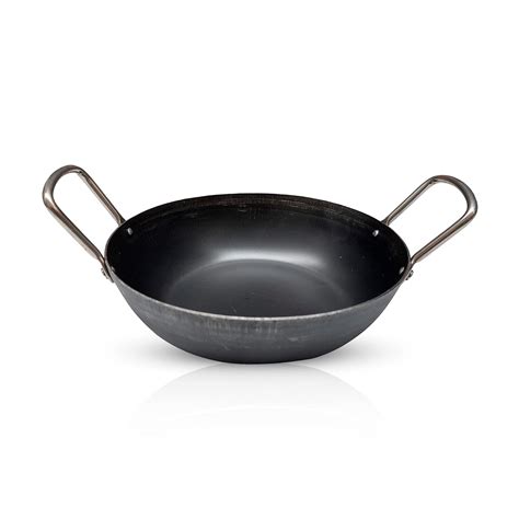 Buy Zishta Pure Iron Flat Bottom Kadai (Small) | Traditional Flat ...