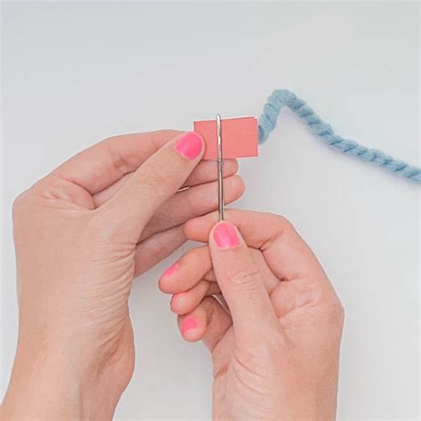 Image result for How to Thread a Needle Point Needle Using Yarn
