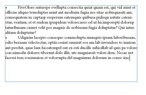 Image result for Bullet List InDesign