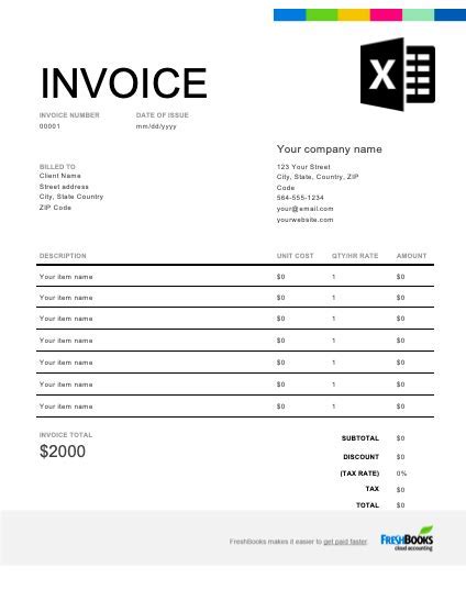 Image result for Excel Invoice Templates